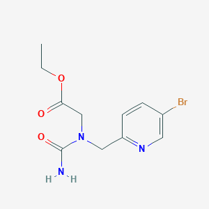 molecular formula C11H14BrN3O3 B8443549 Ethyl 2-(1((5-bromopyridin-2-yl)methyl)ureido)acetate 