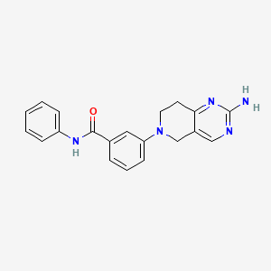 molecular formula C20H19N5O B8443561 3-(2-amino-7,8-dihydropyrido[4,3-d]pyrimidin-6(5H)-yl)-N-phenylbenzamide 