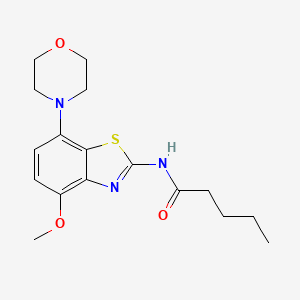 molecular formula C17H23N3O3S B8443585 Pentanoic acid (4-methoxy-7-morpholin-4-yl-benzothiazol-2-yl)-amide 