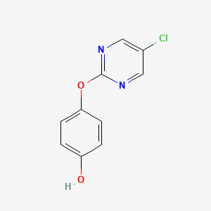 molecular formula C10H7ClN2O2 B8443593 4-(5-Chloro-2-pyrimidyloxy)phenol 