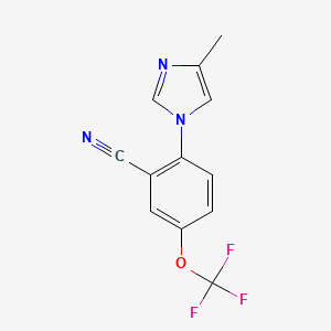 molecular formula C12H8F3N3O B8443621 2-(4-Methyl-imidazol-1-yl)-5-trifluoromethoxy benzonitrile 