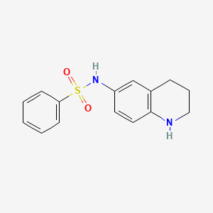 molecular formula C15H16N2O2S B8443636 6-Phenylsulphonamido-1,2,3,4-tetrahydro-quinoline 