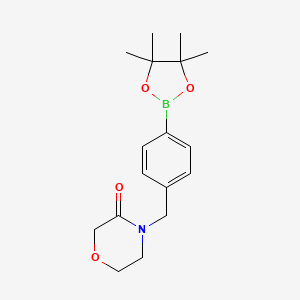molecular formula C17H24BNO4 B8443748 4-[4-(4,4,5,5-Tetramethyl-[1,3,2]dioxaborolan-2-yl)-benzyl]morpholin-3-one 