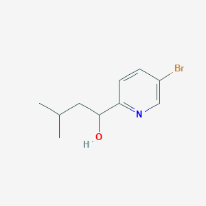 molecular formula C10H14BrNO B8443750 1-(5-Bromopyridin-2-yl)-3-methylbutan-1-ol 