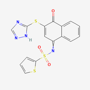 N-(3-(1H-1,2,4-triazol-5-ylthio)-4-oxonaphthalen-1(4H)-ylidene)thiophene-2-sulfonamide