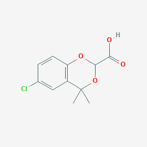 molecular formula C11H11ClO4 B8444014 6-chloro-4,4-dimethyl-[4H]-1,3-benzodioxin-2-carboxylic acid 