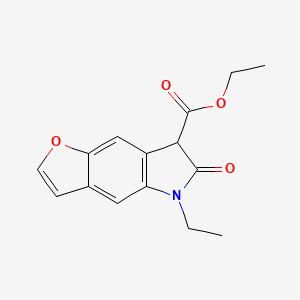 molecular formula C15H15NO4 B8444019 Ethyl 5-ethyl-6-oxo-6,7-dihydro-furo[2,3-f]indole-7-carboxylate 