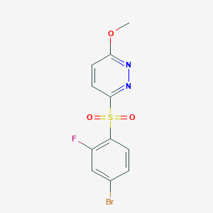 molecular formula C11H8BrFN2O3S B8444042 3-(4-Bromo-2-fluoro-benzenesulfonyl)-6-methoxy-pyridazine 