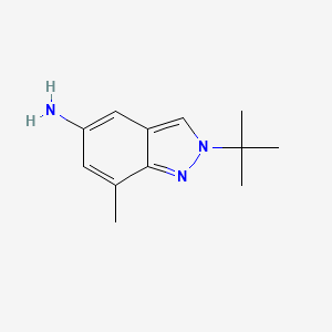 molecular formula C12H17N3 B8444052 2-(tert-butyl)-7-methyl-2H-indazol-5-amine 