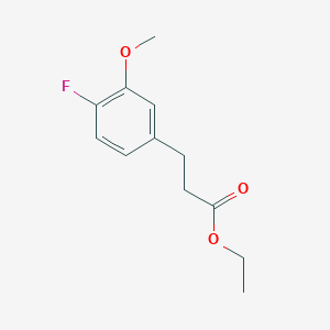 molecular formula C12H15FO3 B8444084 Ethyl 3-(4'-fluoro-3'-methoxyphenyl)propionate 