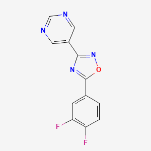 molecular formula C12H6F2N4O B8444103 5-(3,4-Difluorophenyl)-3-(pyrimidin-5-yl)-1,2,4-oxadiazole 