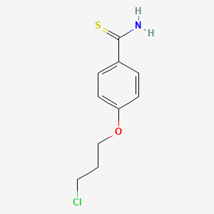 molecular formula C10H12ClNOS B8444104 4-(3-Chloropropoxy)benzenecarbothioamide 