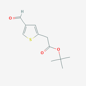 molecular formula C11H14O3S B8444113 Tert-butyl (4-formyl-2-thienyl)acetate 