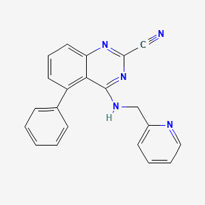 molecular formula C21H15N5 B8444221 5-Phenyl-4-(pyridin-2-ylmethylamino)quinazoline-2-carbonitrile 