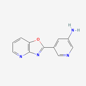 molecular formula C11H8N4O B8444228 5-Oxazolo[4,5-b]pyridin-2-yl-pyridin-3-ylamine 
