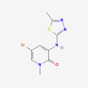 molecular formula C9H9BrN4OS B8444242 5-Bromo-1-methyl-3-(5-methyl-1,3,4-thiadiazol-2-ylamino)pyridin-2(1H)-one 
