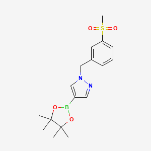 molecular formula C17H23BN2O4S B8444260 1-(3-(methylsulfonyl)benzyl)-4-(4,4,5,5-tetramethyl-1,3,2-dioxaborolan-2-yl)-1H-pyrazole 