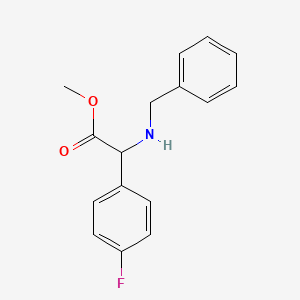molecular formula C16H16FNO2 B8444265 Methyl 4-fluoro-alpha-[(phenylmethyl)amino]benzeneacetate CAS No. 775561-30-3