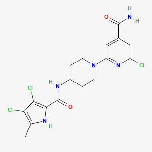molecular formula C17H18Cl3N5O2 B8444316 2-Chloro-6-(4-{[(3,4-Dichloro-5-Methyl-1h-Pyrrol-2-Yl)carbonyl]amino}piperidin-1-Yl)pyridine-4-Carboxamide 