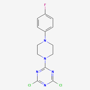 molecular formula C13H12Cl2FN5 B8444348 2,4-Dichloro-6-[4-(4-fluorophenyl)piperazin-1-yl]-1,3,5-triazine 