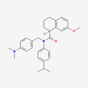 molecular formula C30H36N2O2 B8444404 N-[(4-dimethylaminophenyl)methyl]-7-methoxy-N-(4-propan-2-ylphenyl)-1,2,3,4-tetrahydronaphthalene-1-carboxamide 