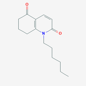 molecular formula C15H21NO2 B8444450 1-hexyl-5,6,7,8-tetrahydro-5-oxo-2(1H)-quinolinone 