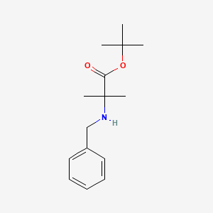 molecular formula C15H23NO2 B8444478 Tert-butyl 2-(benzylamino)-2-methylpropanoate 