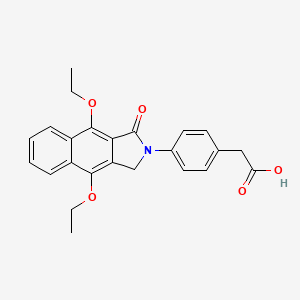 molecular formula C24H23NO5 B8444493 [4-(4,9-diethoxy-1-oxo-1,3-dihydro-2H-benzo[f]isoindol-2-yl)phenyl]acetic acid 
