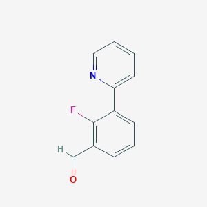 molecular formula C12H8FNO B8444518 2-Fluoro-3-(pyridin-2-yl)benzaldehyde 