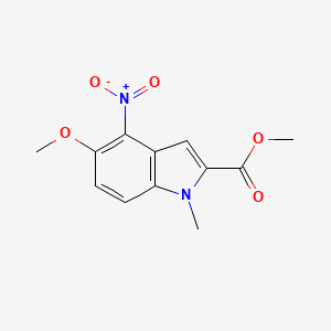 molecular formula C12H12N2O5 B8444561 5-Methoxy-1-methyl-4-nitroindole-2-carboxylic acid methyl ester 