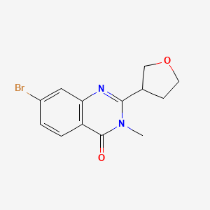 molecular formula C13H13BrN2O2 B8444564 7-bromo-3-methyl-2-(tetrahydrofuran-3-yl)quinazolin-4(3H)-one 
