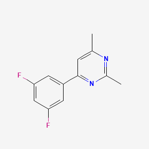 molecular formula C12H10F2N2 B8444567 4-(3,5-Difluoro-phenyl)-2,6-dimethyl-pyrimidine 