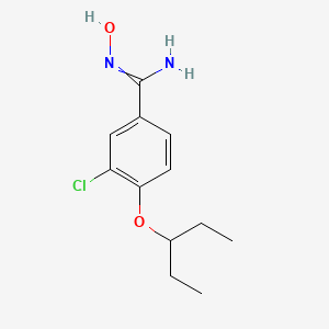 molecular formula C12H17ClN2O2 B8444602 3-chloro-4-(1-ethyl-propoxy)-N-hydroxy-benzamidine 