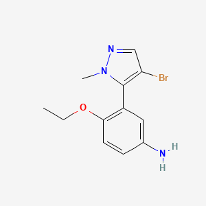 molecular formula C12H14BrN3O B8444605 3-(4-Bromo-2-methyl-2H-pyrazol-3-yl)-4-ethoxy-phenylamine 