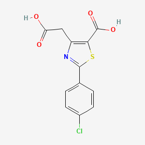 molecular formula C12H8ClNO4S B8444612 4-Carboxymethyl-2-(4-chloro-phenyl)-thiazole-5-carboxylic acid 