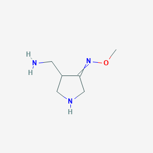 molecular formula C6H13N3O B8444628 4-aminomethylpyrrolidin-3-one O-methyloxime 