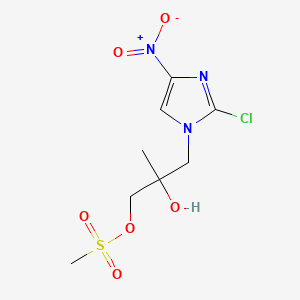 molecular formula C8H12ClN3O6S B8444694 (betaR)-2-Chloro-beta-hydroxy-beta-methyl-4-nitro-1H-imidazole-1-propanol1-Methanesulfonate 