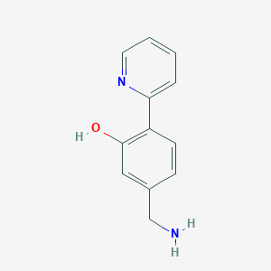 molecular formula C12H12N2O B8444710 5-Aminomethyl-2-pyridin-2-yl-phenol 
