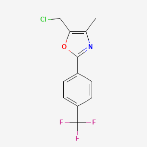 molecular formula C12H9ClF3NO B8444791 5-Chloromethyl-4-methyl-2-(4-trifluoromethylphenyl)oxazole 