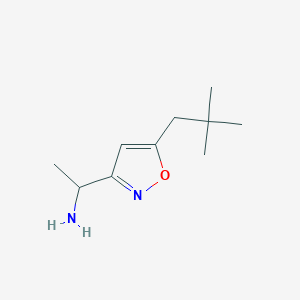 molecular formula C10H18N2O B8444817 1-[5-(2,2-Dimethyl-propyl)-isoxazol-3-yl]-ethylamine 