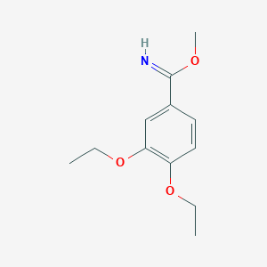 molecular formula C12H17NO3 B8444824 Methyl 3,4-diethoxybenzenecarboximidate 