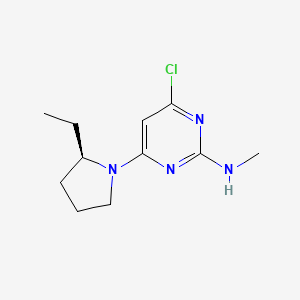 molecular formula C11H17ClN4 B8444890 4-Chloro-6-[(2R)-2-ethyl-1-pyrrolidinyl]-N-methyl-2-pyrimidinamine 