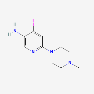 molecular formula C10H15IN4 B8444929 4-Iodo-6-(4-methyl-piperazin-1-yl)-pyridin-3-ylamine CAS No. 910808-13-8