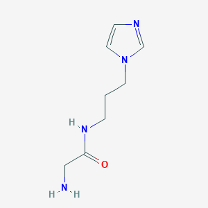 molecular formula C8H14N4O B8444963 N-[3-(1H-imidazol-1-yl)propyl]glycinamide 