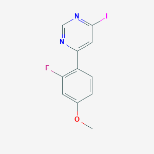 molecular formula C11H8FIN2O B8445174 4-Iodo-6-(2-fluoro-4-methoxyphenyl)pyrimidine 
