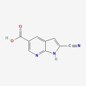 molecular formula C9H5N3O2 B8445193 2-cyano-1H-pyrrolo[2,3-b]pyridine-5-carboxylic acid 