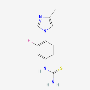 molecular formula C11H11FN4S B8445260 [3-Fluoro-4-(4-methyl-imidazol-1-yl)-phenyl]-thiourea 