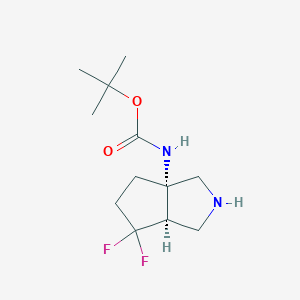 molecular formula C12H20F2N2O2 B8445285 (1S,5R)-1-tert-Butoxycarbonylamino-6,6-difluoro-3-azabicyclo[3,3,0]octane 