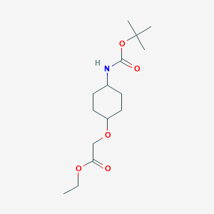 molecular formula C15H27NO5 B8445357 Rel-ethyl 2-(((1r,4r)-4-((tert-butoxycarbonyl)amino)cyclohexyl)oxy)acetate 