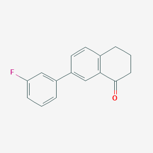 molecular formula C16H13FO B8445370 7-(3-fluorophenyl)-3,4-dihydronaphthalen-1(2H)-one 